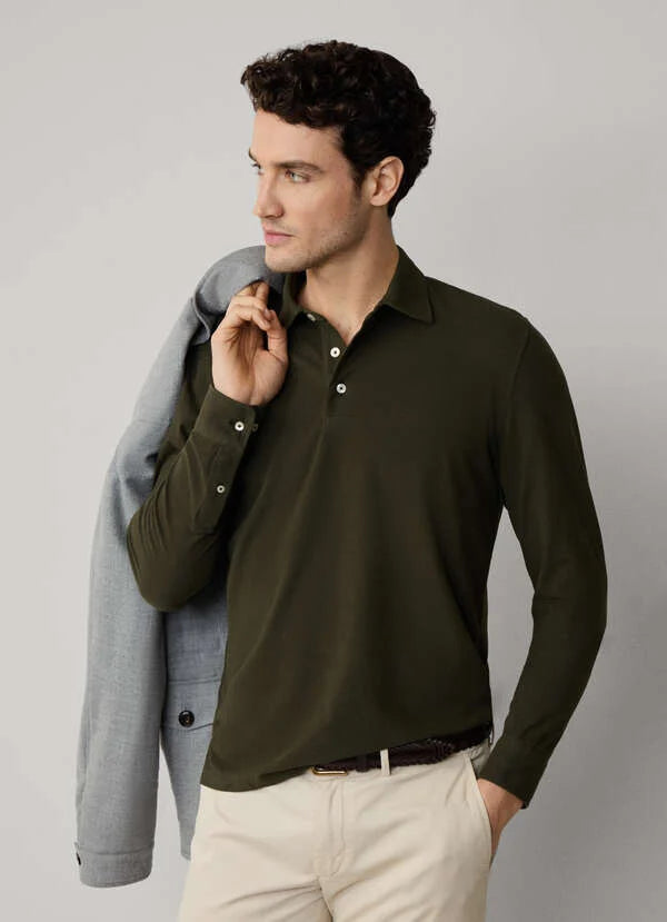 Polo Manga Larga Stretch