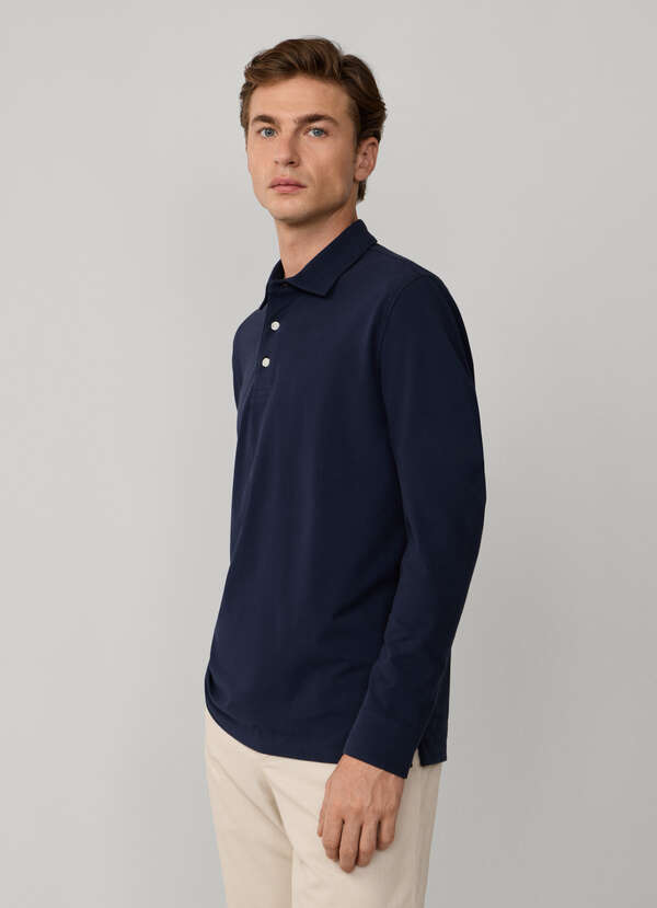 Polo Manga Larga Stretch