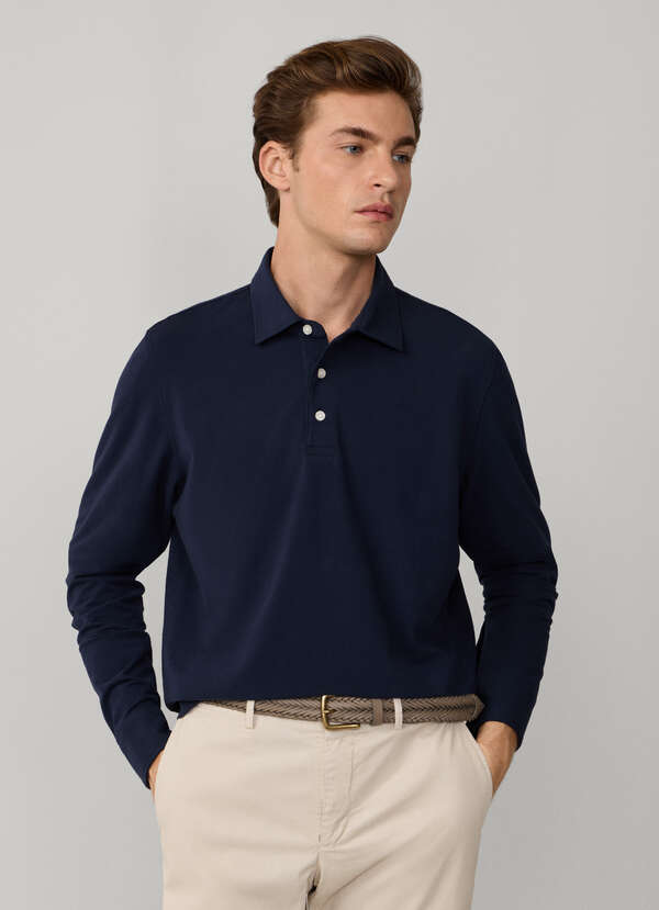 Polo Manga Larga Stretch